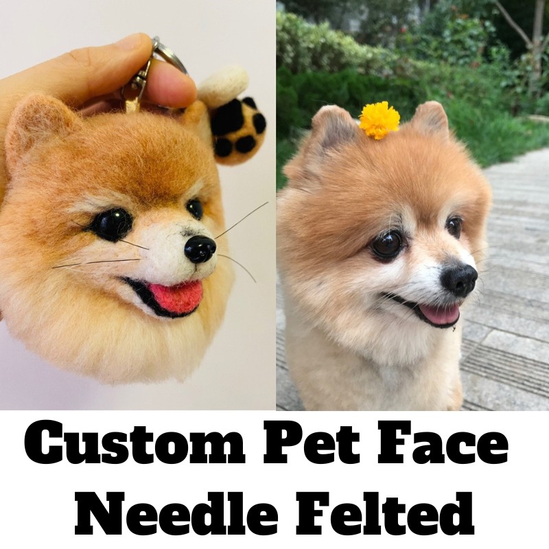Custom Pet Face Needle Felted 1