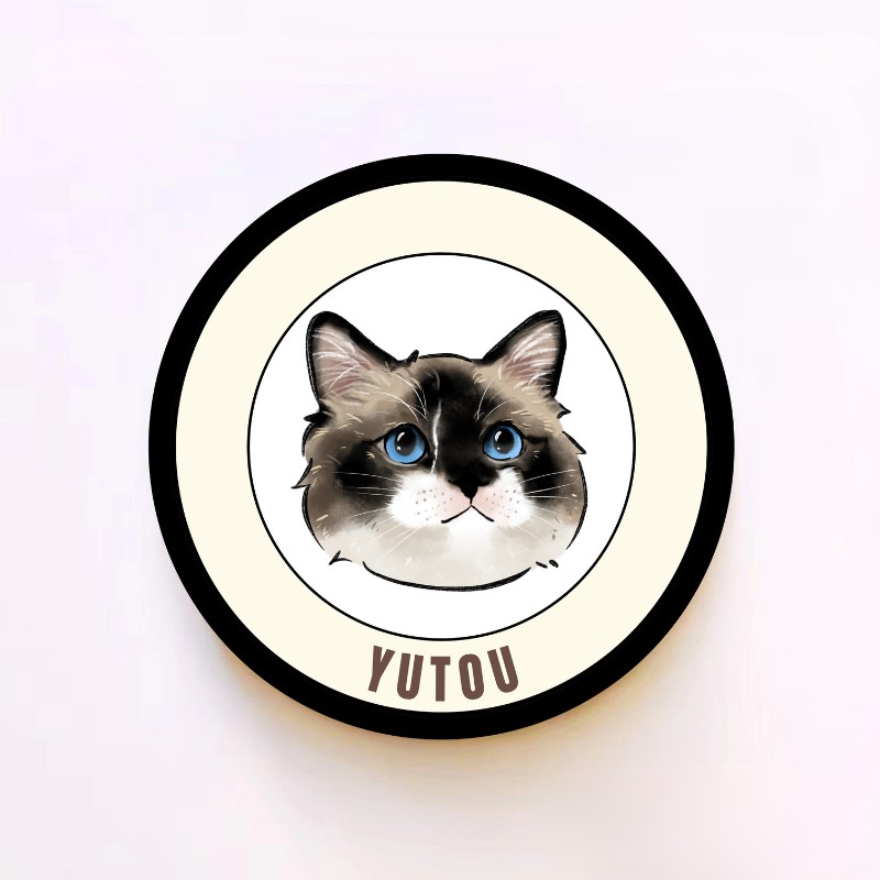 Custom Pet Face Round Rugs Hand Painted Series 2