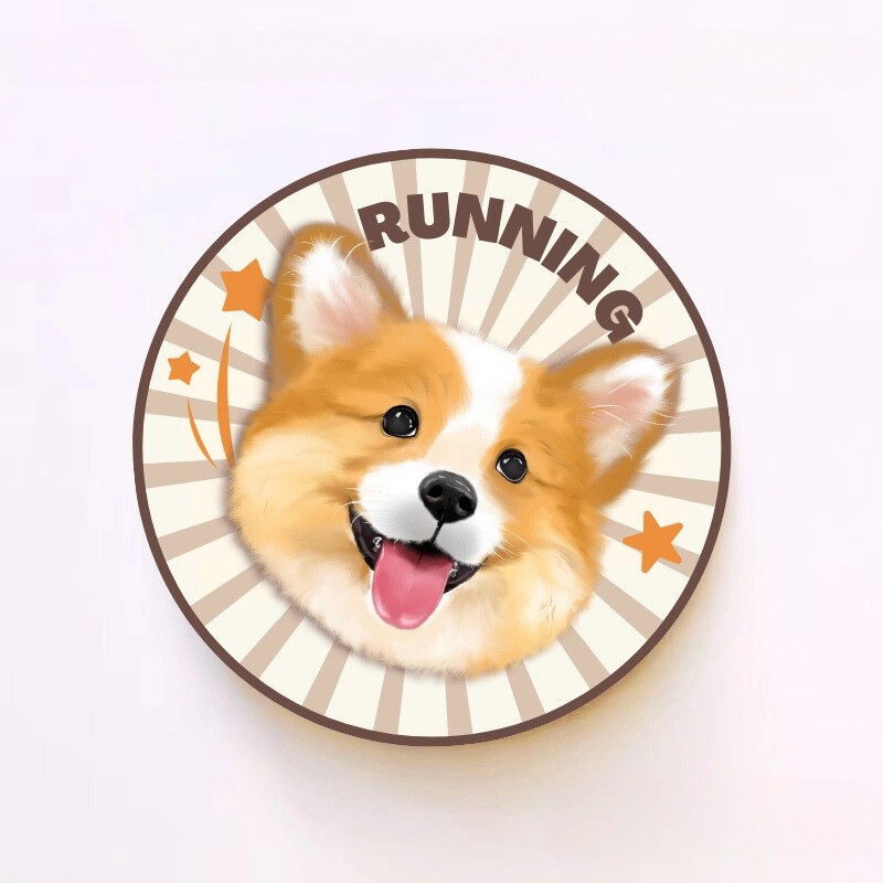 Custom Pet Face Round Rugs Hand Painted Series 4