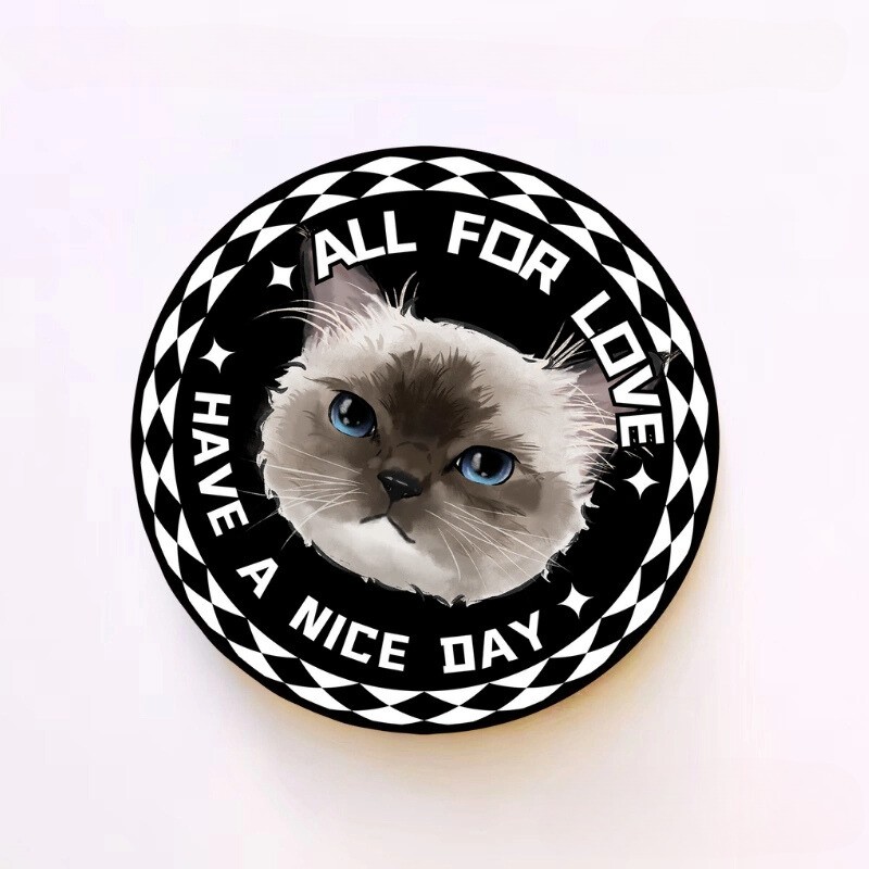 Custom Pet Face Round Rugs Hand Painted Series 8