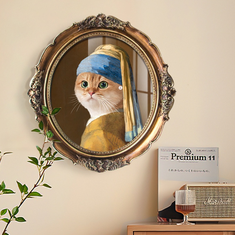 Hanging Custom Pet Portrait With Vintage Frame 1