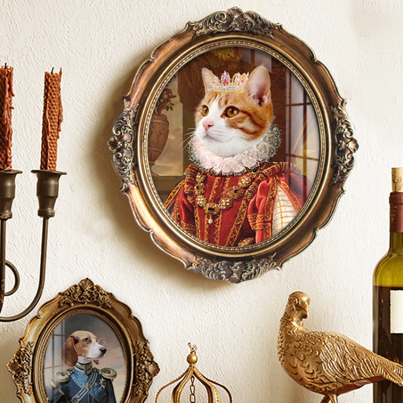 Hanging Custom Pet Portrait With Vintage Frame 4