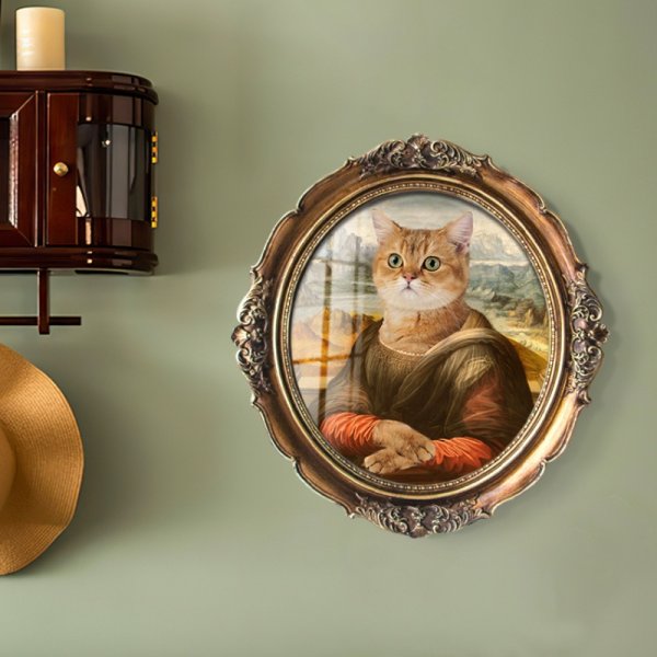 Hanging Custom Pet Portrait With Vintage Frame 5